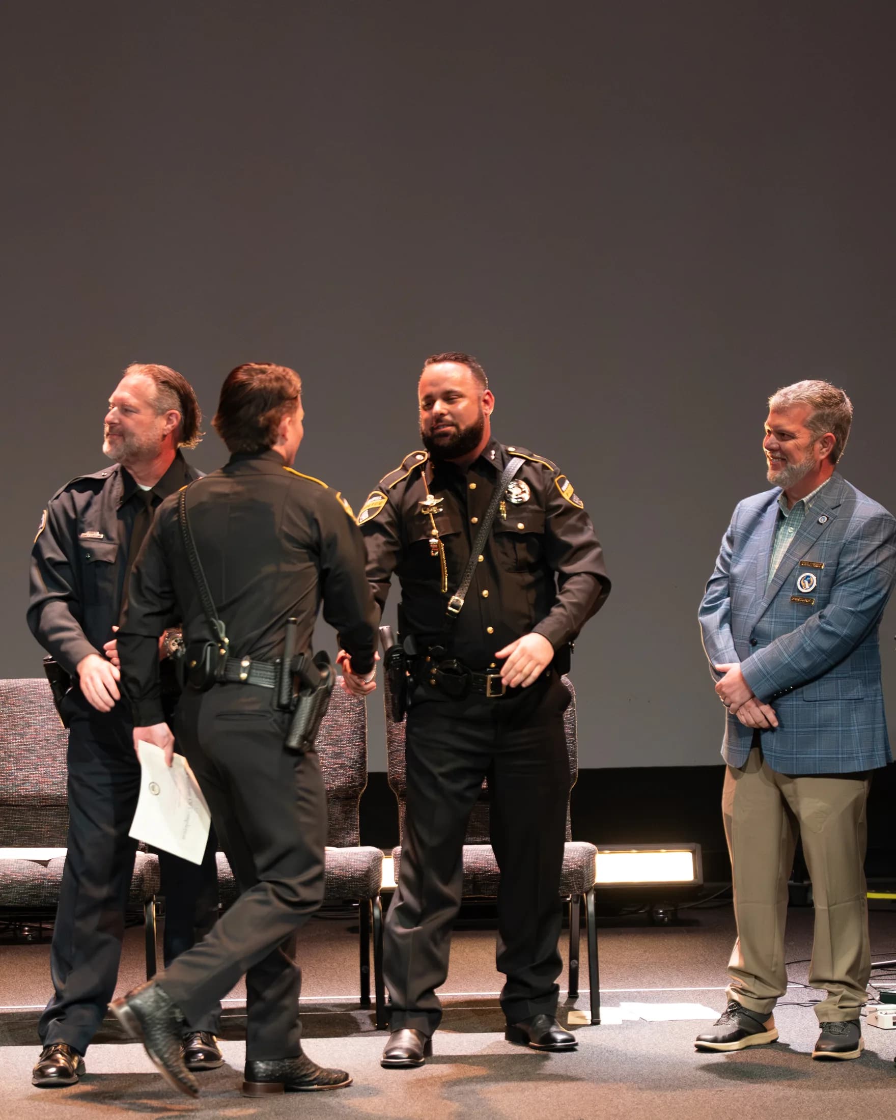 Highfill Police Department badge ceremony